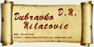 Dubravko Milatović vizit kartica